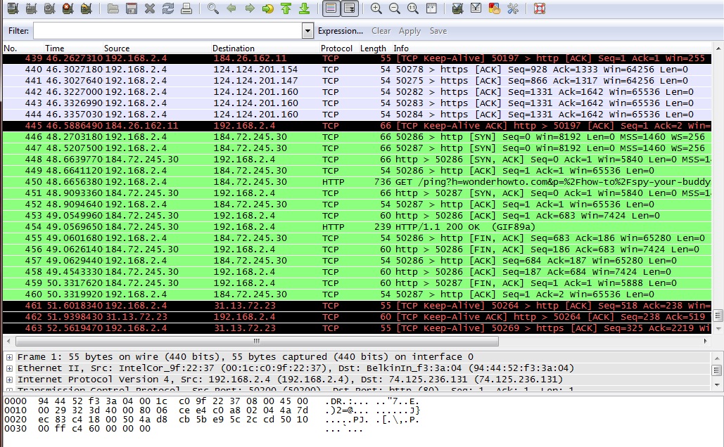 wireshark wireless packet capture